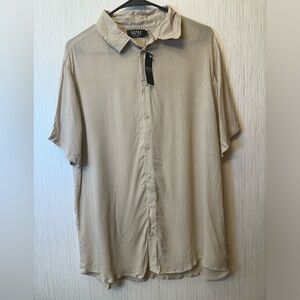 New With Tags Cream Color Casual Button Down Shirt Timeless Style